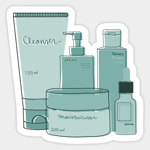 Skincare Essentials (Teal Theme) Sticker by aaalou